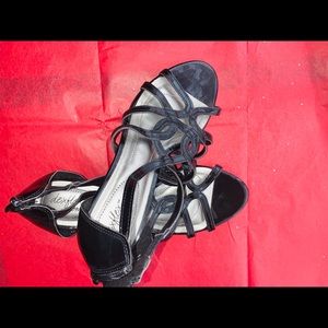 Black Wedge Heels Size 7.5